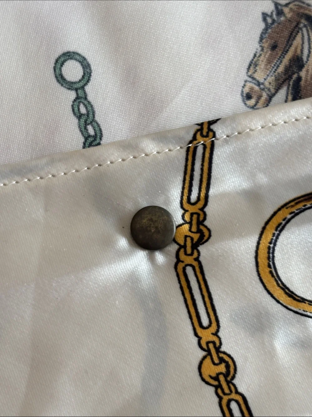 Vintage Triangular Silk-Feel Pocket Watch & Horse Print Scarf/Wrap-no tags